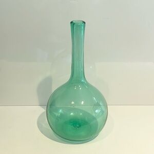 Arthur Percy Swedish Art Tall Glass Bottle Green